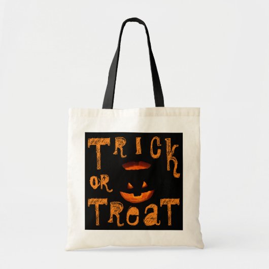 Trick oder Treat Halloween Skull Tragetasche (Vorne)