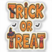 Trick oder Treat Halloween Spaß Spooky Design Aufkleber (Vorderseite)
