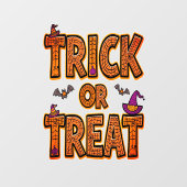 Trick oder Treat Halloween Spaß Spooky Design Fensteraufkleber (Blatt)