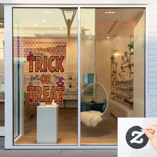 Trick oder Treat Halloween Spaß Spooky Design Fensteraufkleber (Schaufenster)