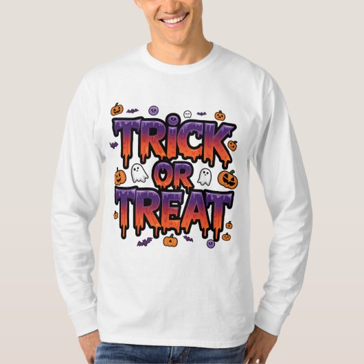 Trick oder Treat Halloween Spaß T-Shirt (Vorderseite)