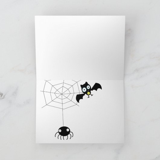 Trick oder Treat Halloween Spider Karte (Innenseite)
