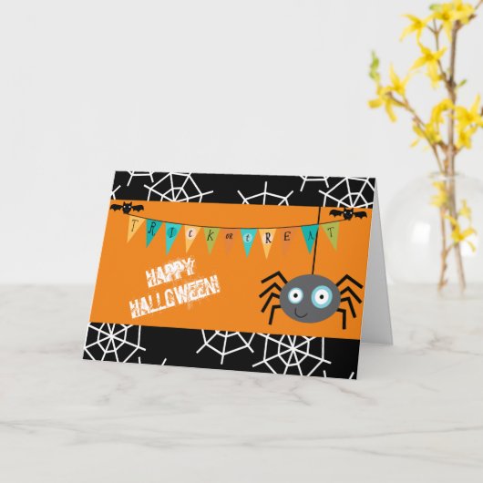 Trick oder Treat Halloween Spider Karte (Gelbe Blume)