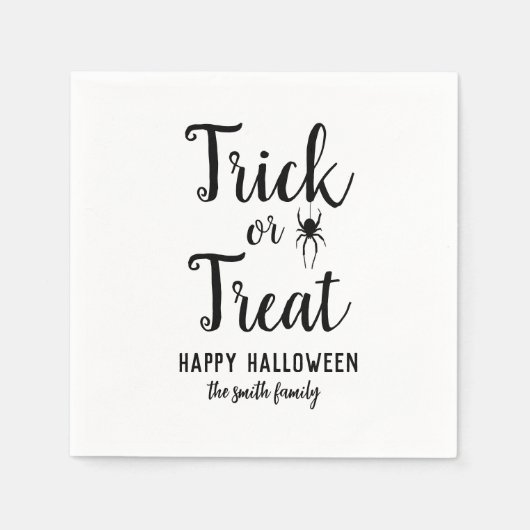 Trick oder Treat Halloween Spider Serviette (Vorderseite)