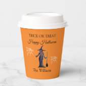 Trick oder Treat Halloween Spiders Webs Spooky Hex Pappbecher (Vorderseite)