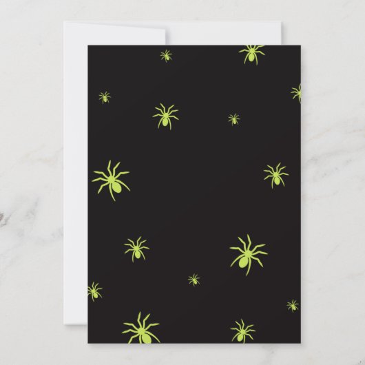 Trick oder Treat, Halloween Spinnen, Spooky Einladung (Rückseite)