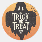 Trick oder Treat Halloween Spooky Creepy Pumpkin Runder Aufkleber (Vorderseite)