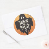 Trick oder Treat Halloween Spooky Creepy Pumpkin Runder Aufkleber (Umschlag)