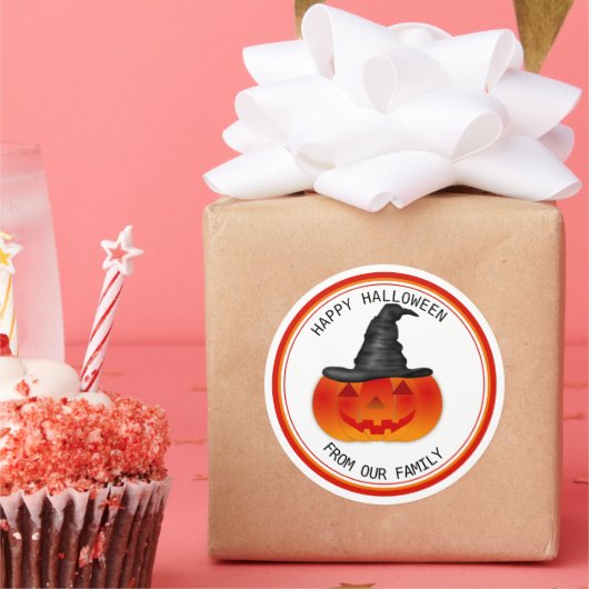 Trick oder Treat Halloween Spooky Creepy Pumpkin Runder Aufkleber (Party)