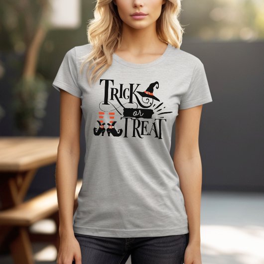 Trick oder Treat Halloween Spooky Niedliche Hexe T-Shirt