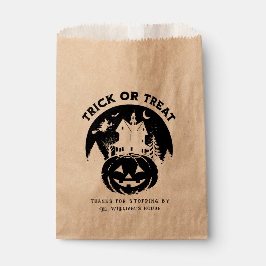 Trick oder Treat Halloween Spuk House Kraft Geschenktütchen (Vorderseite)