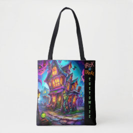 Trick oder Treat Halloween Stadt maßgeschneiderte  Tasche