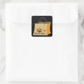 Trick oder Treat Halloween-Sticker Quadratischer Aufkleber (Tasche)