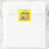 Trick oder Treat Halloween-Sticker Quadratischer Aufkleber (Tasche)