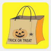 Trick oder Treat Halloween-Sticker Quadratischer Aufkleber (Vorderseite)