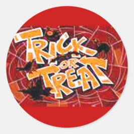 Trick oder Treat Halloween-Sticker Runder Aufkleber