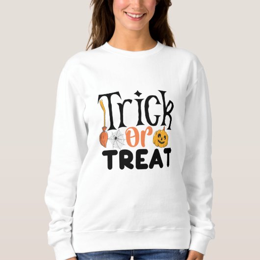 Trick oder Treat Halloween Sweatshirt (Vorderseite)