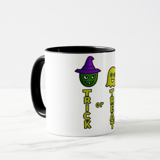 Trick oder Treat Halloween-Tasse Tasse (Vorderseite Links)