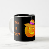 Trick oder Treat Halloween-Tasse Zweifarbige Tasse (Vorderseite Links)