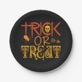 Trick oder Treat Halloween-Teller Pappteller (Vorderseite)