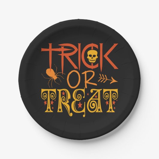 Trick oder Treat Halloween-Teller Pappteller (Vorderseite)