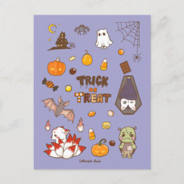 Trick oder Treat Halloween Thema Postkarte