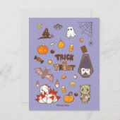 Trick oder Treat Halloween Thema Postkarte (Vorne/Hinten)