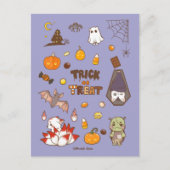 Trick oder Treat Halloween Thema Postkarte (Vorderseite)