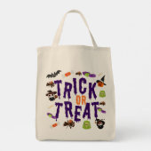 Trick oder Treat Halloween Tote Bag - Niedlich & s Tragetasche (Rückseite)