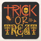 Trick oder Treat Halloween-Untersetzer Rechteckiger Pappuntersetzer (Vorderseite)