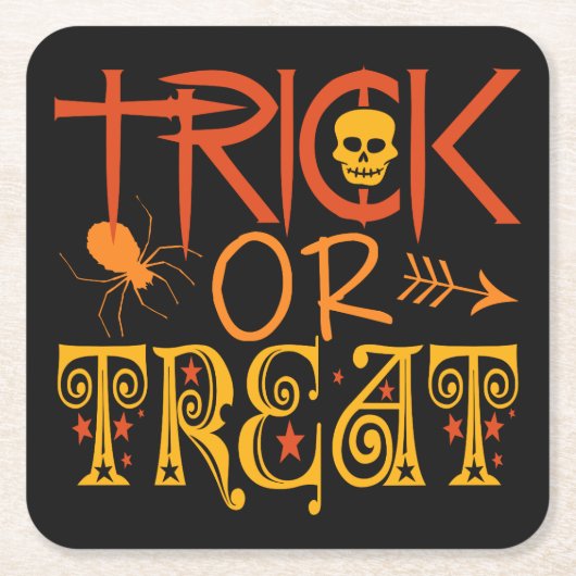 Trick oder Treat Halloween-Untersetzer Rechteckiger Pappuntersetzer (Vorderseite)