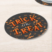 Trick oder Treat Halloween-Untersetzer Runder Pappuntersetzer (Angewinkelt)