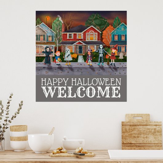 Trick oder Treat, Halloween Willkommen Poster (Küche)