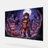 Trick oder Treat Halloween Zombies geben das Gehir Acrylschild (Winkel)