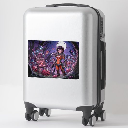 Trick oder Treat Halloween Zombies geben das Gehir Aufkleber (Koffer)