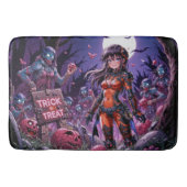 Trick oder Treat Halloween Zombies geben das Gehir Badematte (Vorderseite)