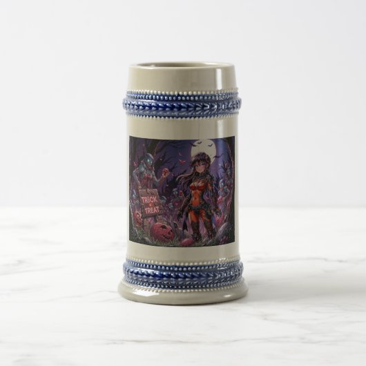 Trick oder Treat Halloween Zombies geben das Gehir Bierglas (Mittel)