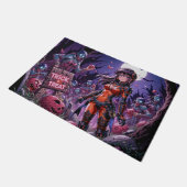 Trick oder Treat Halloween Zombies geben das Gehir Fußmatte (Schrägansicht)