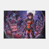 Trick oder Treat Halloween Zombies geben das Gehir Fußmatte (Vorderseite)