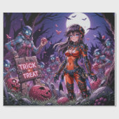Trick oder Treat Halloween Zombies geben das Gehir Geschenkpapier (Flach)