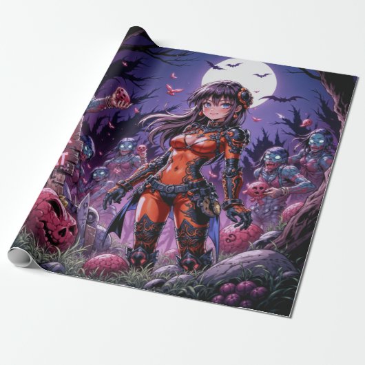 Trick oder Treat Halloween Zombies geben das Gehir Geschenkpapier (Ungerollt)