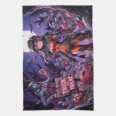 Trick oder Treat Halloween Zombies geben das Gehir Geschirrtuch (Vertikal)