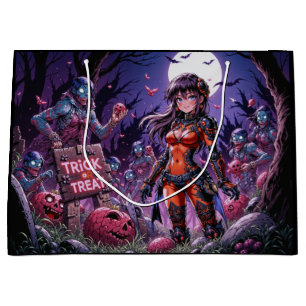 Trick oder Treat Halloween Zombies geben das Gehir Große Geschenktüte