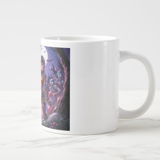 Trick oder Treat Halloween Zombies geben das Gehir Jumbo-Tasse (Rechts)