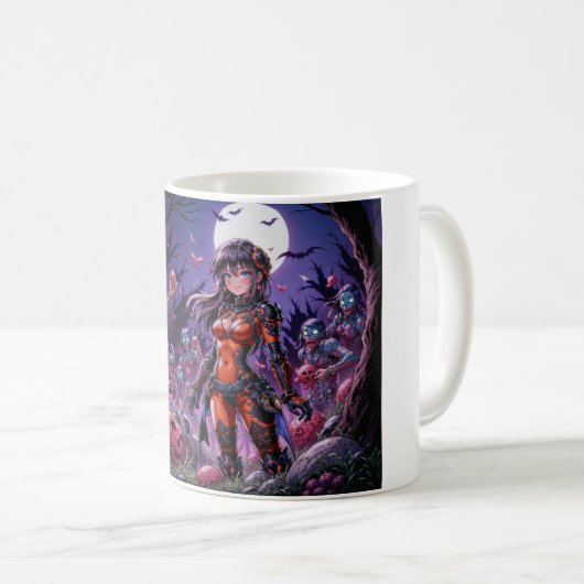 Trick oder Treat Halloween Zombies geben das Gehir Kaffeetasse (VorderseiteRechts)