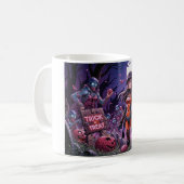 Trick oder Treat Halloween Zombies geben das Gehir Kaffeetasse (Vorderseite Links)