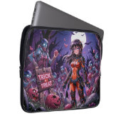 Trick oder Treat Halloween Zombies geben das Gehir Laptopschutzhülle (Vorne Rechts)