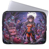 Trick oder Treat Halloween Zombies geben das Gehir Laptopschutzhülle (Vorderseite)