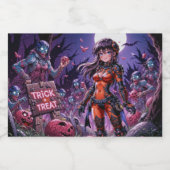 Trick oder Treat Halloween Zombies geben das Gehir Lebensmitteletikett (Einzelnes Label)