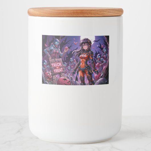 Trick oder Treat Halloween Zombies geben das Gehir Lebensmitteletikett (Vorderseite)